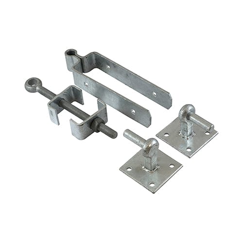 TIMCO Security & Ironmongery 300mm TIMCO Adjustable Gate Hinge Set With Hook On Plate Hot Dipped Galvanised