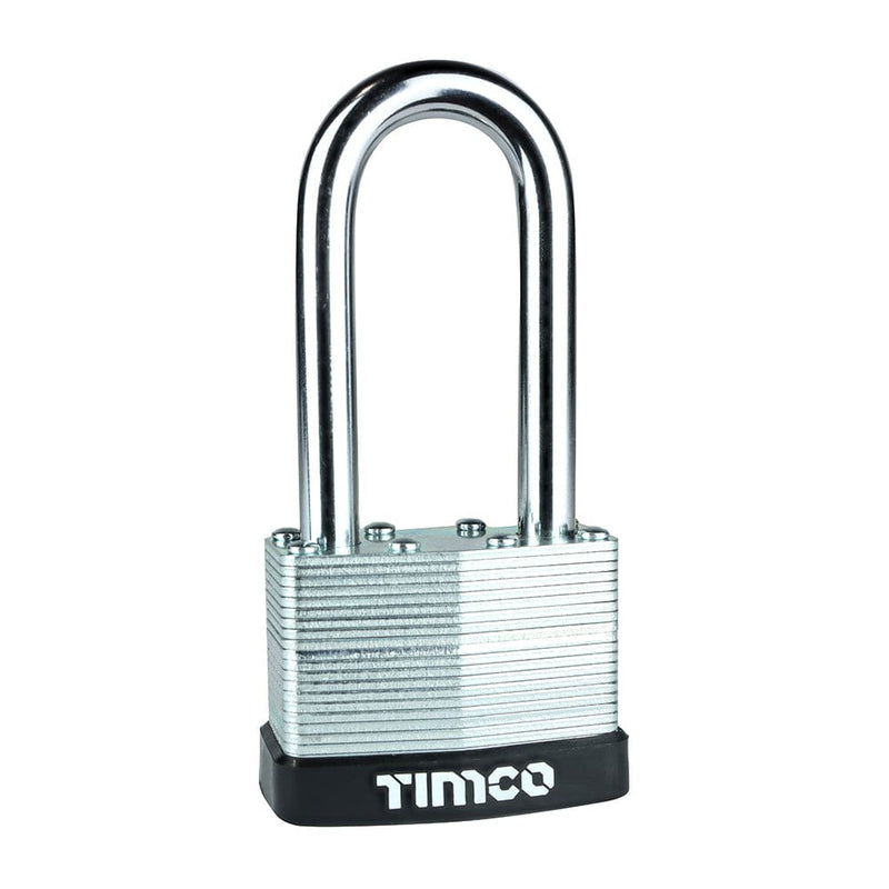 TIMCO Security & Ironmongery 50mm TIMCO Laminated Padlock - Long Shackle