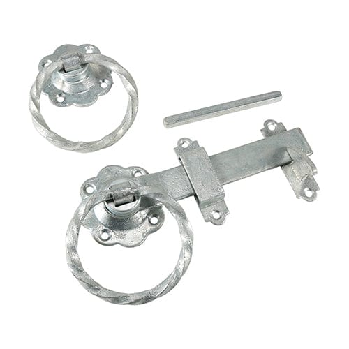 TIMCO Security & Ironmongery 6" / Plain Bag TIMCO Ring Gate Latch Twisted Hot Dipped Galvanised