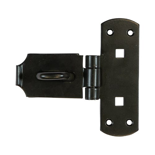 TIMCO Security & Ironmongery 6" / TIMbag TIMCO Heavy Duty Vertical Pattern Hasp & Staple Bolt On Black