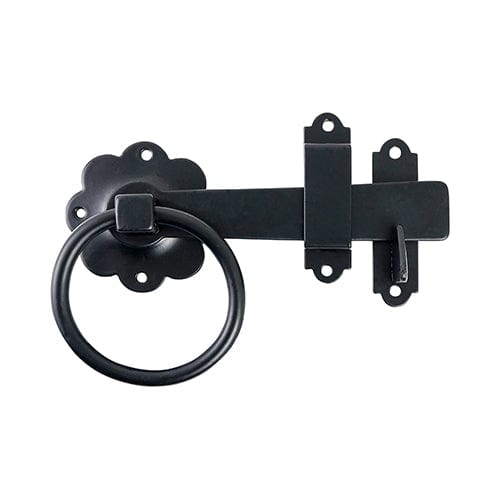 TIMCO Security & Ironmongery 6" / TIMbag TIMCO Ring Gate Latch Plain Black