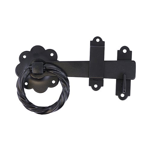 TIMCO Security & Ironmongery 6" / TIMbag TIMCO Ring Gate Latch Twisted Black