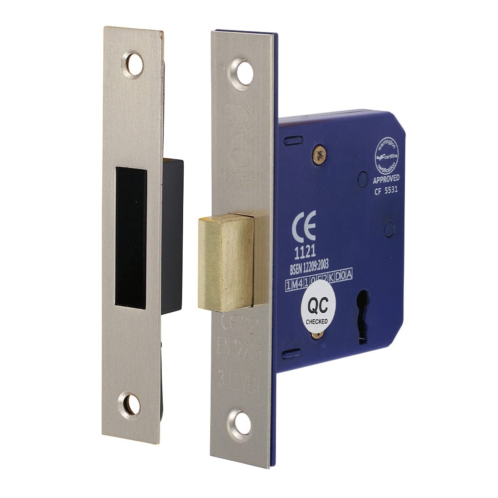 Timco 3 Lever Deadlock Satin Nickel - Pack Qty - 1 Ea