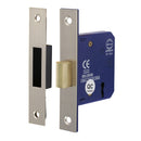 TIMCO Security & Ironmongery 65mm TIMCO 3 Lever Deadlock Satin Nickel