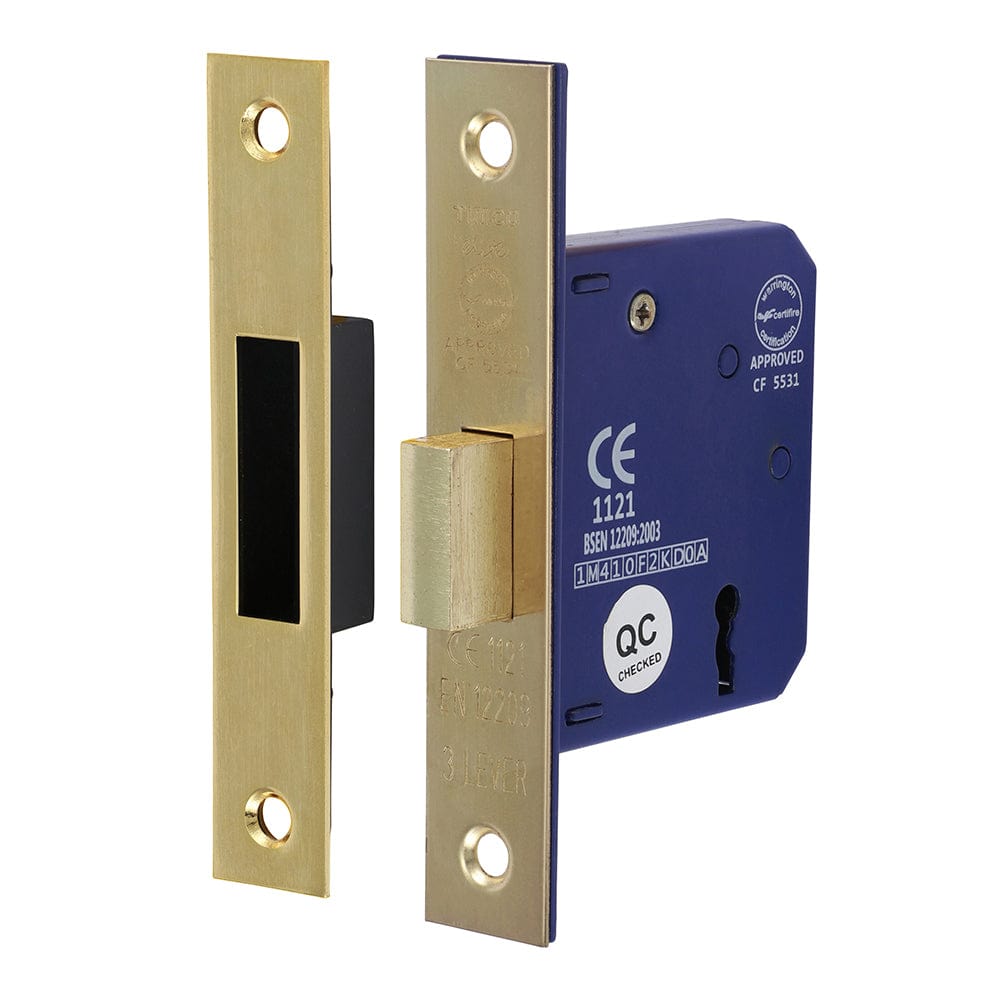 Timco 3 Lever Electro Brass Mortice Deadlock - Pack Qty - 1 Ea