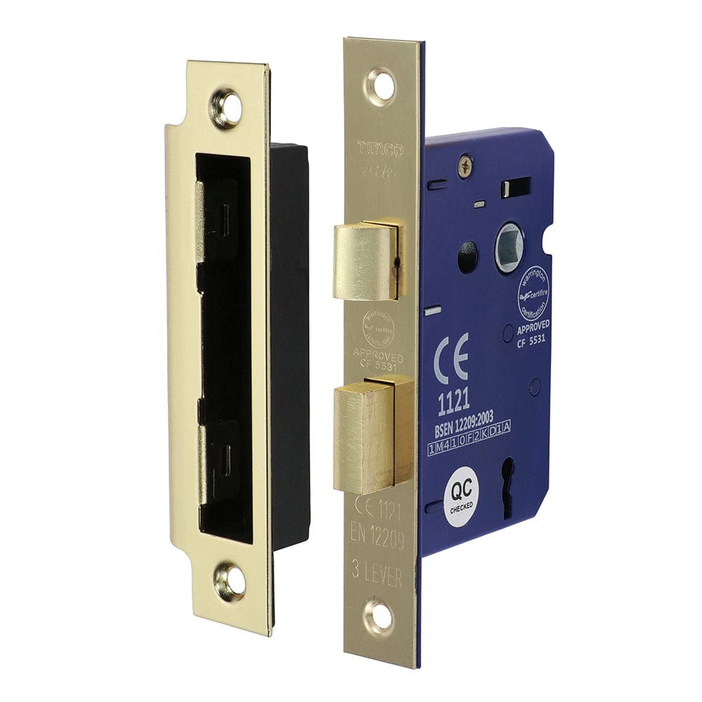 Timco 3 Lever Electro Brass Mortice Sashlock - Pack Qty - 1 Ea