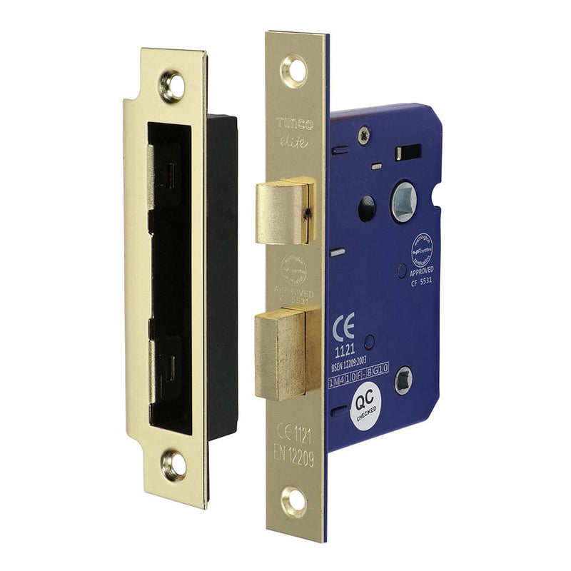 TIMCO Security & Ironmongery 65mm TIMCO Bathroom Lock Electro Brass