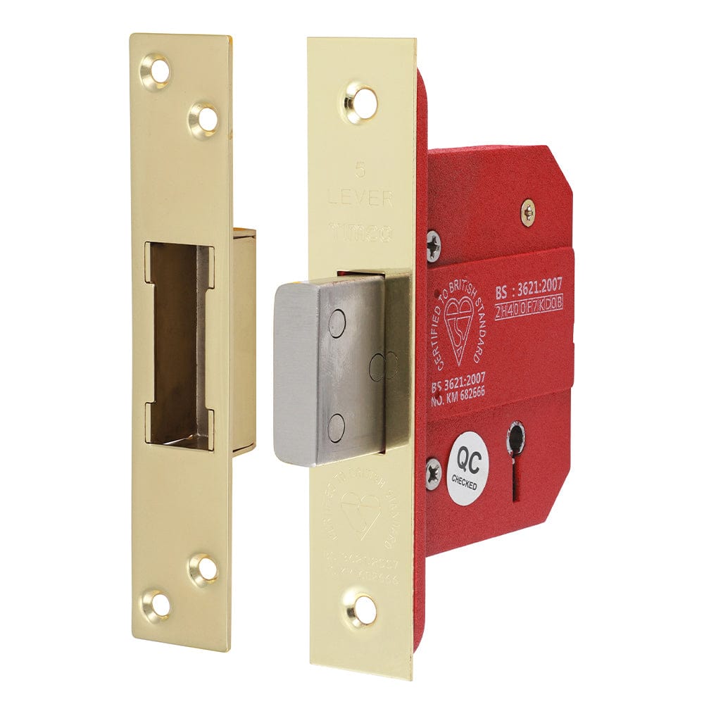 Timco 5 Lever British Standard Deadlock Electro Brass - Pack Qty - 1 Ea