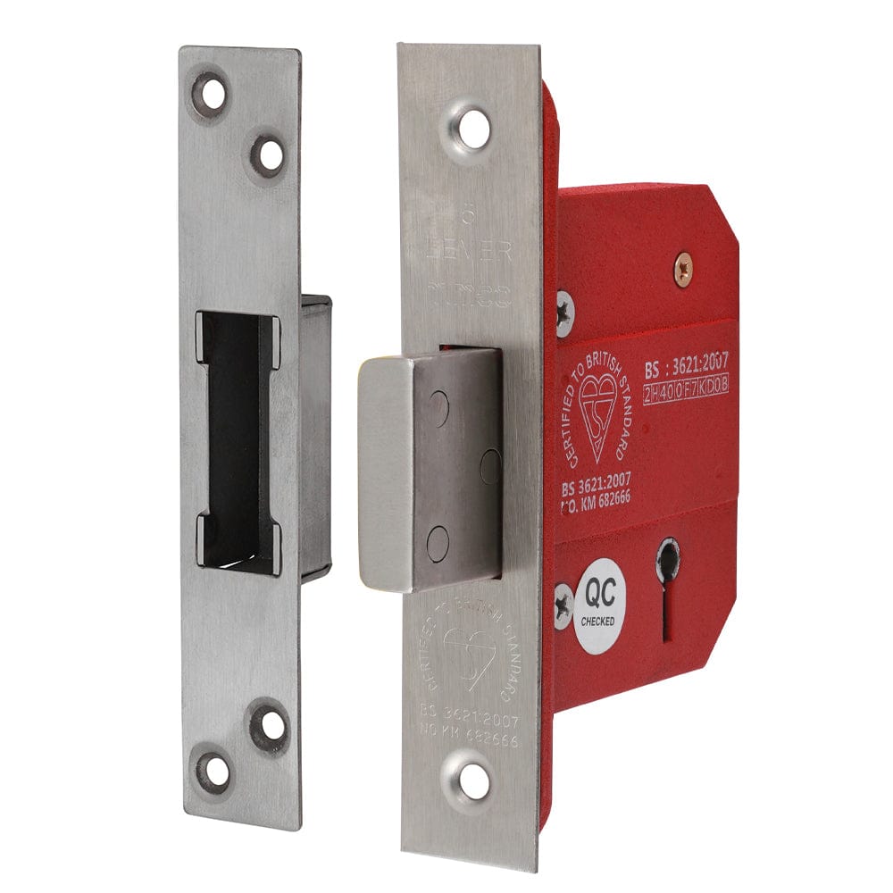 Timco 5 Lever British Standard Deadlock Stainless Steel Satin - Pack Qty - 1 Ea
