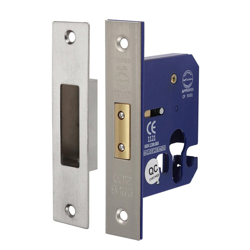 TIMCO Security & Ironmongery 66mm TIMCO Euro Deadlock Satin Nickel