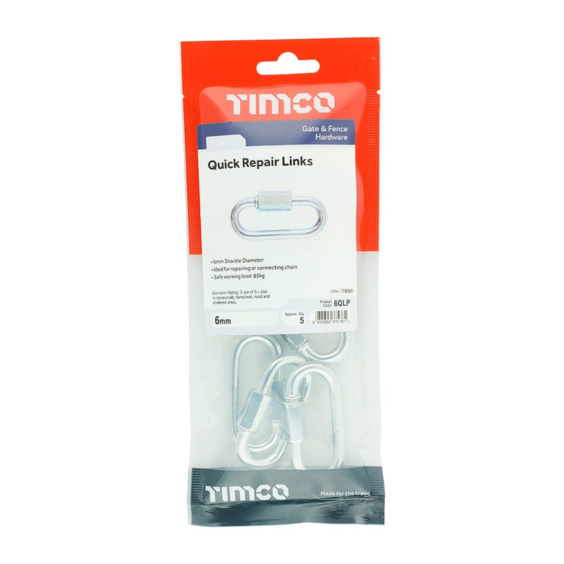 TIMCO Security & Ironmongery 6mm / 5 / TIMbag TIMCO Quick Repair Chain Links Silver