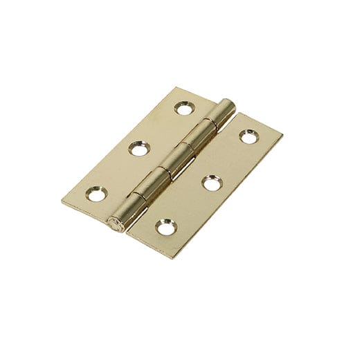 TIMCO Security & Ironmongery 75 x 50 TIMCO Butt Hinges Fixed Pin (1838) Steel Electro Brass