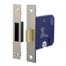 TIMCO Security & Ironmongery 78mm TIMCO 3 Lever Deadlock Satin Nickel