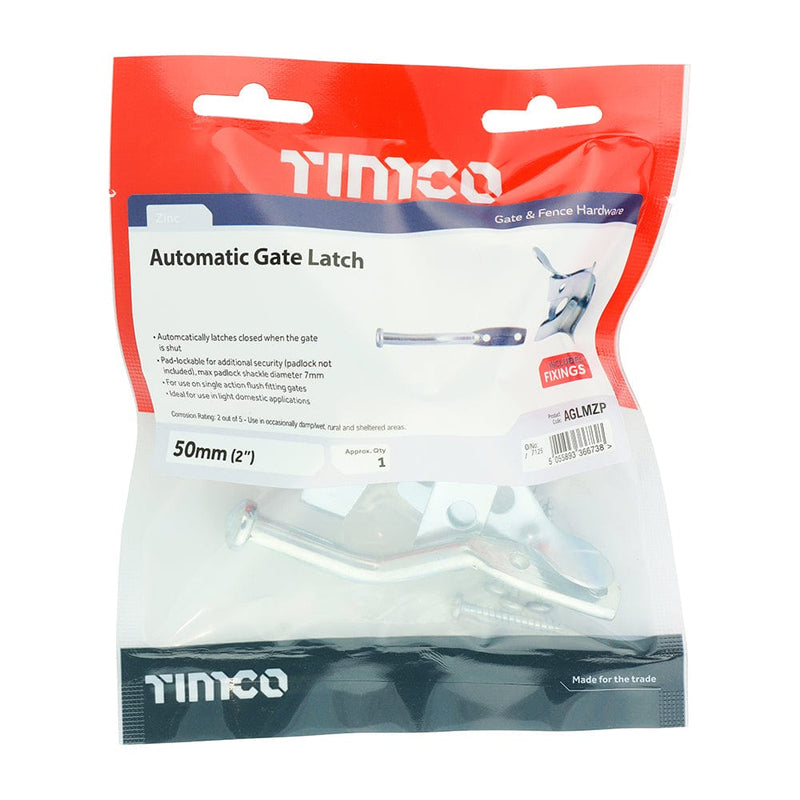 TIMCO Security & Ironmongery TIMbag TIMCO Automatic Gate Latch Silver - 2"