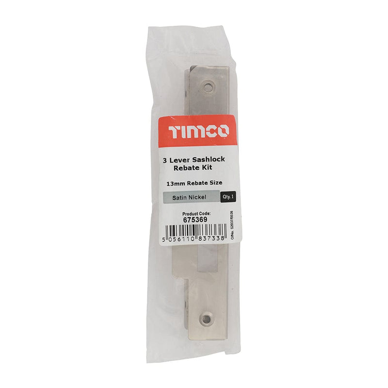 TIMCO Security & Ironmongery TIMCO 3 Lever Satin Nickel Mortice Sashlock Rebate Kit