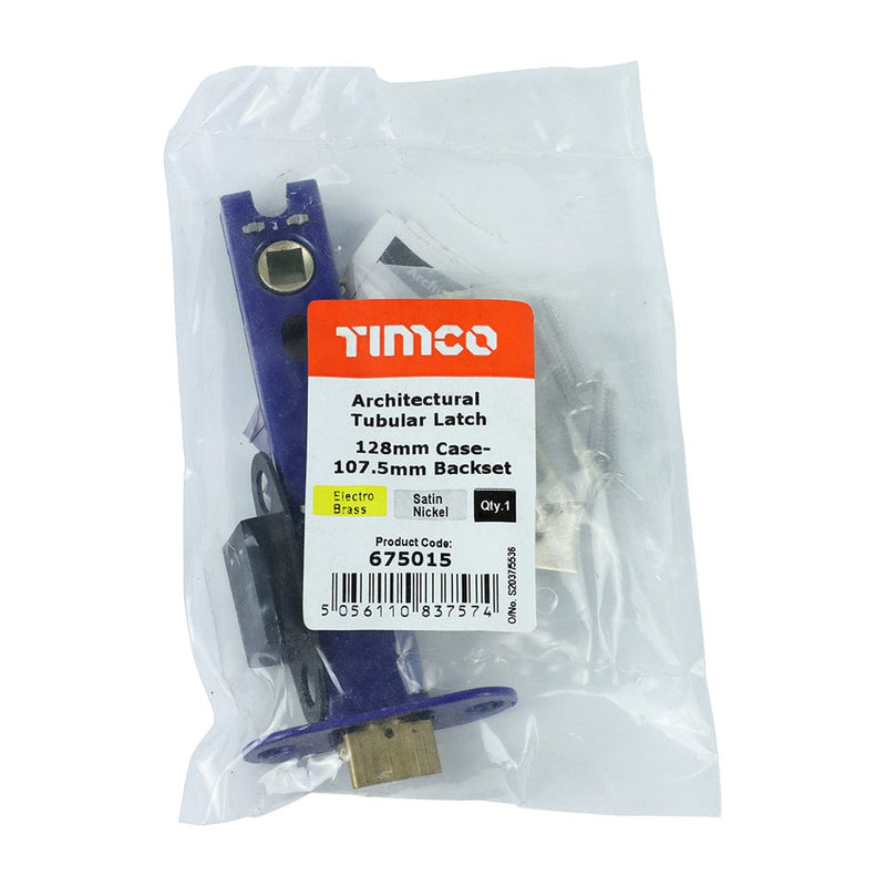 TIMCO Security & Ironmongery TIMCO Architectural Tubular Latch Electro Brass & Satin Nickel