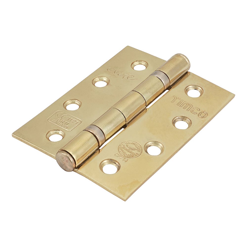 Timco Ball Bearing Hinges Grade 11 Steel Electro Brass - 102 X 76 X 2.7 - Pack Qty - 2 Pcs