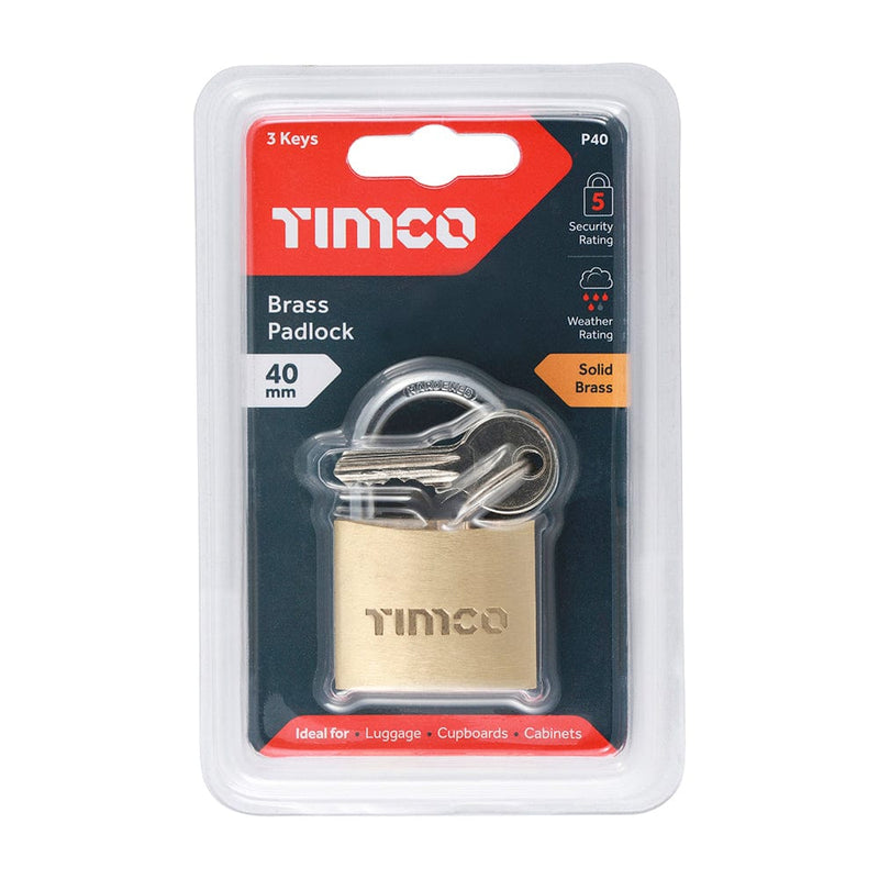 TIMCO Security & Ironmongery TIMCO Brass Padlock