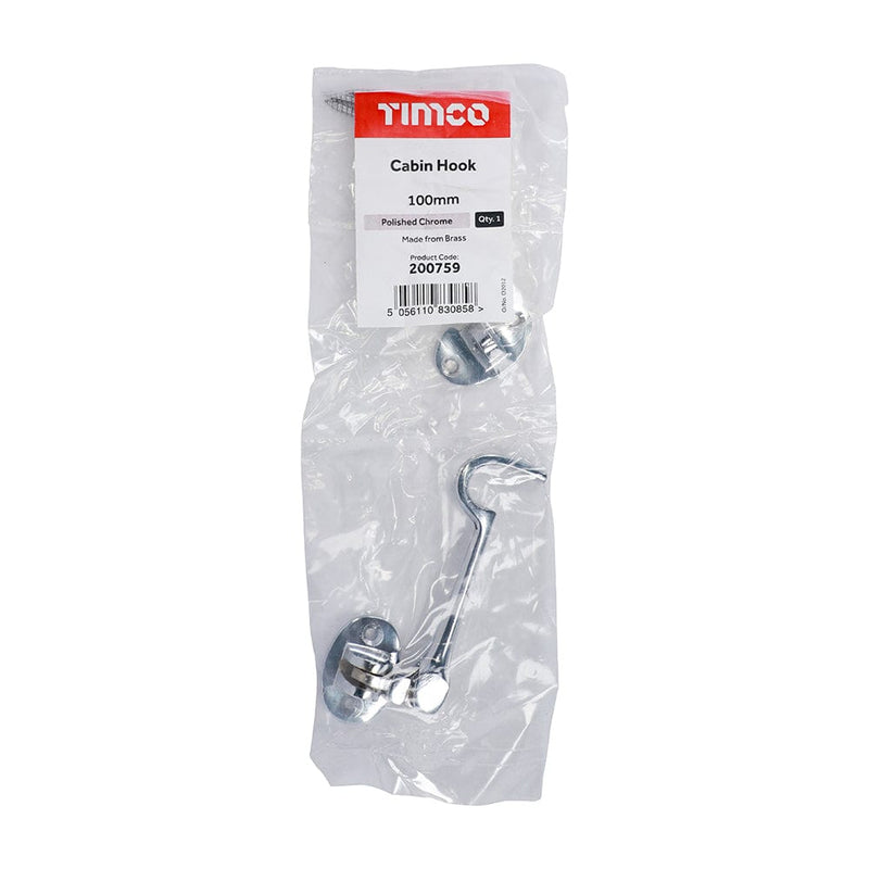 TIMCO Security & Ironmongery TIMCO Cabin Hook Polished Chrome