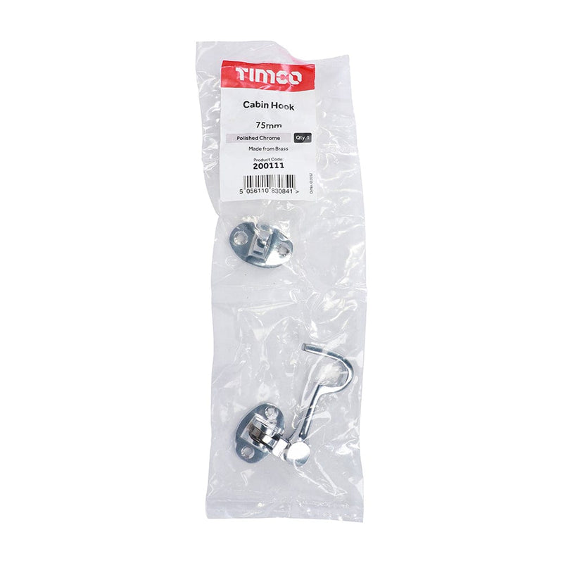 TIMCO Security & Ironmongery TIMCO Cabin Hook Polished Chrome