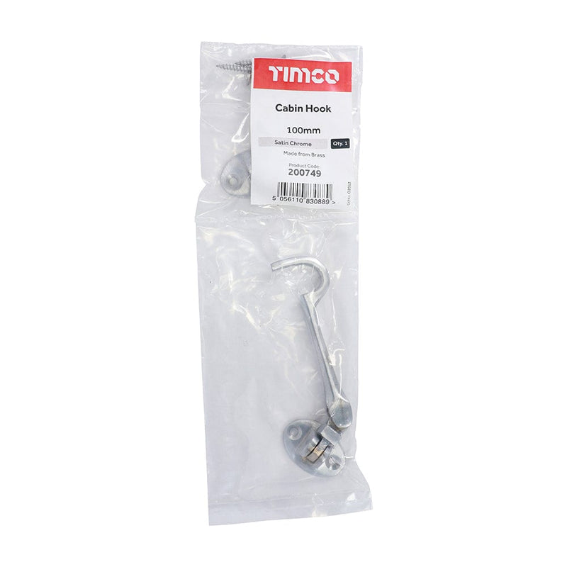 TIMCO Security & Ironmongery TIMCO Cabin Hook Satin Chrome