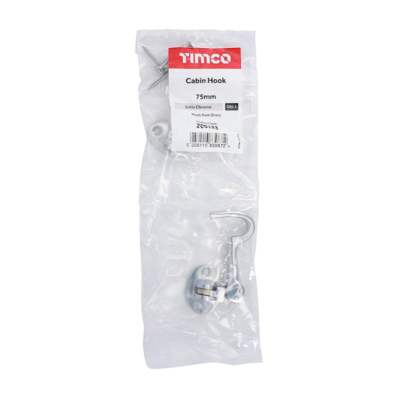 TIMCO Security & Ironmongery TIMCO Cabin Hook Satin Chrome