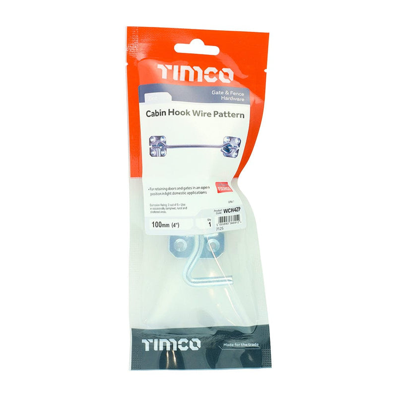 TIMCO Security & Ironmongery TIMCO Cabin Hooks Wire Pattern Silver