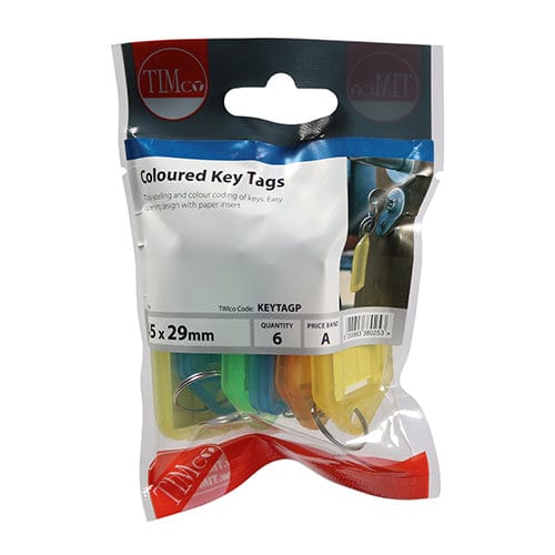 TIMCO Security & Ironmongery TIMCO Coloured Key Tags - Mixed Colours