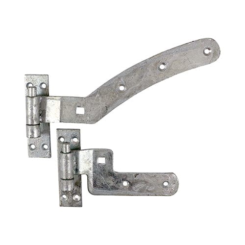 Timco Curved Rail Hinge Set Right Hand Hot Dipped Galvanised - 300Mm - Pack Qty - 2 Pcs