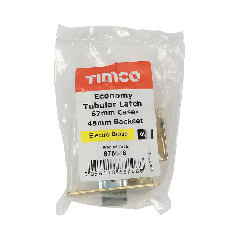 TIMCO Security & Ironmongery TIMCO Economy Tubular Latch Electro Brass
