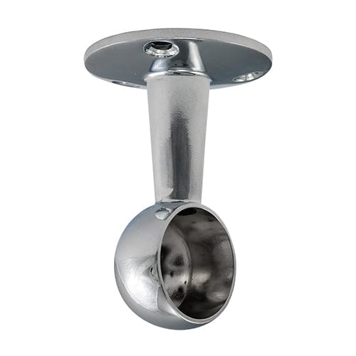 TIMCO Security & Ironmongery TIMCO End Bracket For Round Tube Polished Chrome - 25mm