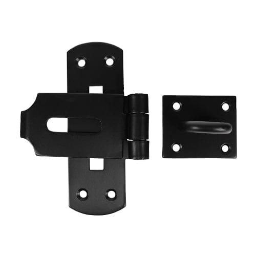 TIMCO Security & Ironmongery TIMCO Heavy Duty Vertical Pattern Hasp & Staple Bolt On Black