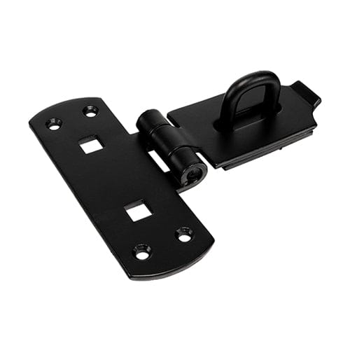 TIMCO Security & Ironmongery TIMCO Heavy Duty Vertical Pattern Hasp & Staple Bolt On Black