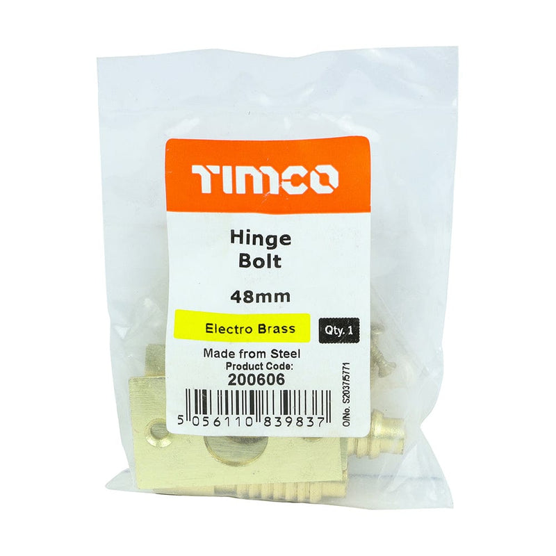 TIMCO Security & Ironmongery TIMCO Hinge Bolt Electro Brass - 48mm