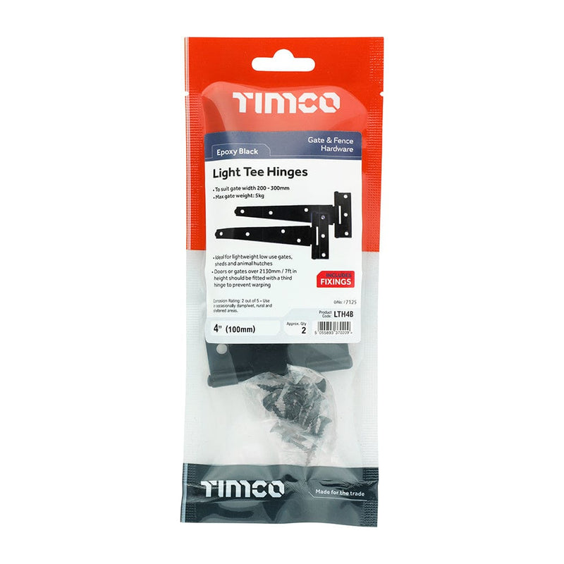 TIMCO Security & Ironmongery TIMCO Light Tee Hinges Black