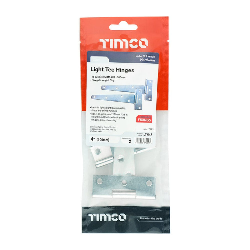 TIMCO Security & Ironmongery TIMCO Light Tee Hinges Zinc