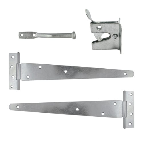 TIMCO Security & Ironmongery TIMCO Pedestrian Gate Kit Medium Tee Hinges & Automatic Latch Hot Dipped Galvanised - 14"