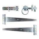 TIMCO Security & Ironmongery TIMCO Side Gate Kit Medium Tee Hinges Ring Latch & Brenton Padbolt Silver - 18"