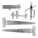 TIMCO Security & Ironmongery TIMCO Side Gate Kit Medium Tee Hinges Suffolk Latch & Brenton Padbolt Hot Dipped Galvanised - 18"