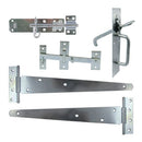 TIMCO Security & Ironmongery TIMCO Side Gate Kit Medium Tee Hinges Suffolk Latch & Brenton Padbolt Sliver - 18"