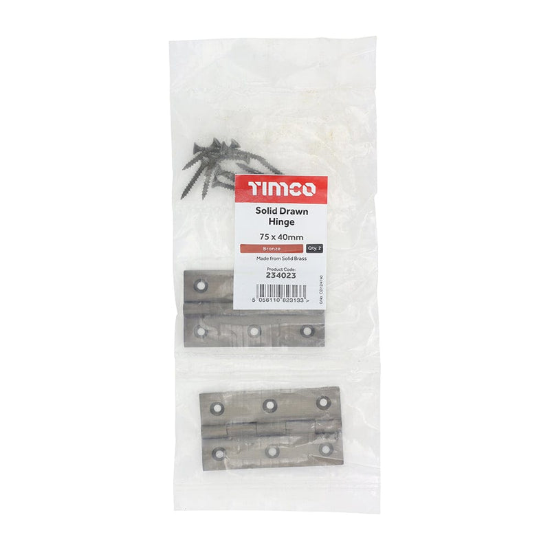 TIMCO Security & Ironmongery TIMCO Solid Drawn Brass Hinges Bronze