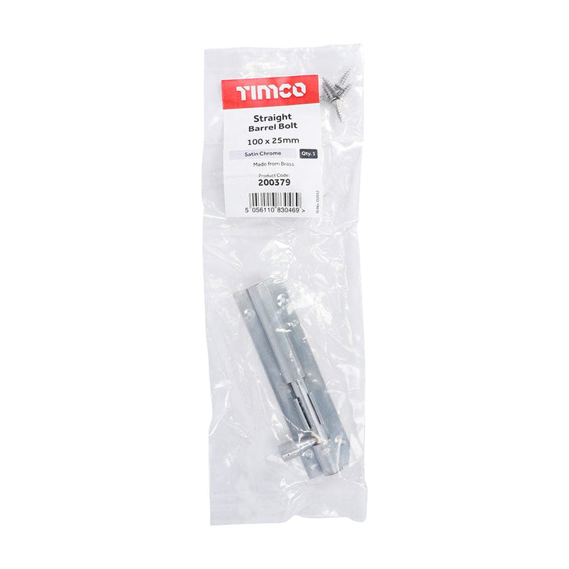 TIMCO Security & Ironmongery TIMCO Straight Barrel Bolt Satin Chrome